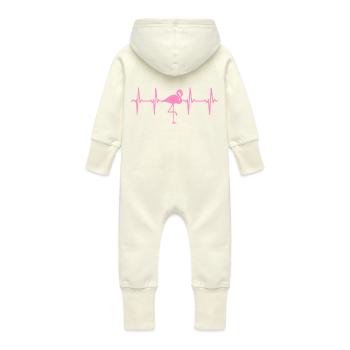 FLAMANT - Grenouillère à capuche bio en molleton Bébé - vanille - Dos
