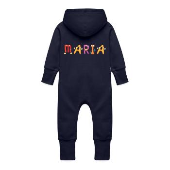 Maria - Baby Organic Sweat Overalls With Hood - navy - Back