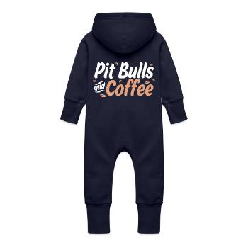 Pitbull - Grenouillère à capuche bio en molleton Bébé - marine - Dos