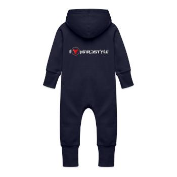 I love Hardstyle - Baby Bio Sweat Overall mit Kapuze - Navy - Hinten