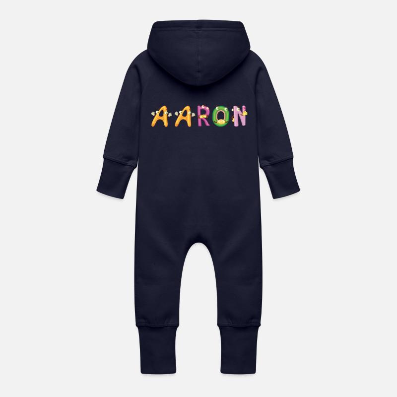 Aaron - Grenouillère à capuche bio en molleton Bébé - marine