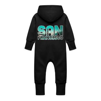 San Francisco - Baby Organic Sweat Overalls With Hood - vanilla - Back