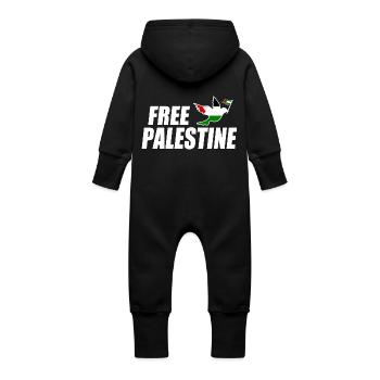 Free palestine - Grenouillère à capuche bio en molleton Bébé - vanille - Dos