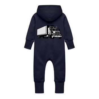 lkw - Baby Bio Sweat Overall mit Kapuze - Navy - Hinten