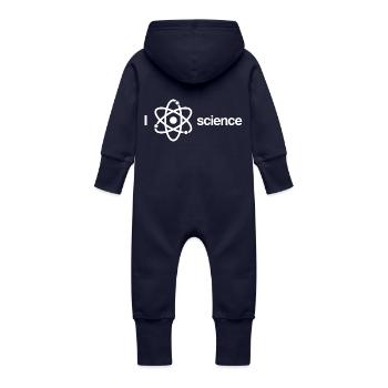 J’aime la science - Grenouillère à capuche bio en molleton Bébé - marine - Dos