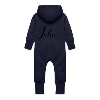 julia - Baby Bio Sweat Overall mit Kapuze - Navy - Hinten