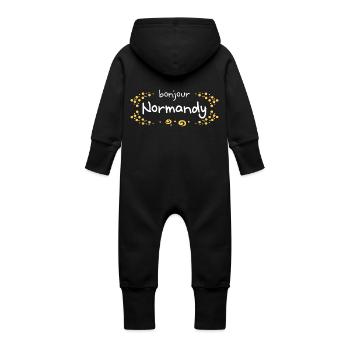 Normandie französische Region - Baby Bio Sweat Overall mit Kapuze - Vanille-Milchshake - Hinten