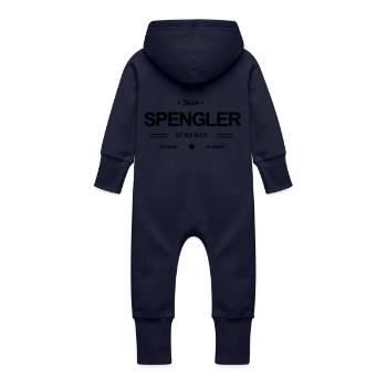 Bester Spengler - Baby Bio Sweat Overall mit Kapuze - Navy - Hinten