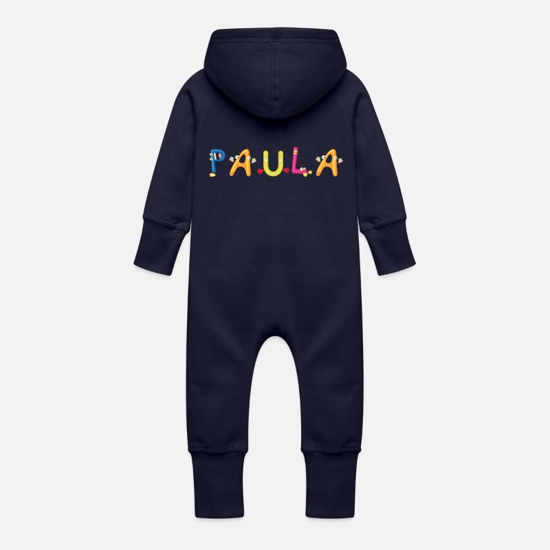 Paula - Grenouillère à capuche bio en molleton Bébé - marine