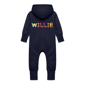 Willie - Baby Bio Sweat Overall mit Kapuze - Navy - Hinten