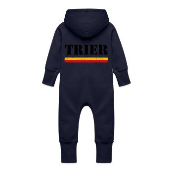 Trèves - Grenouillère à capuche bio en molleton Bébé - marine - Dos