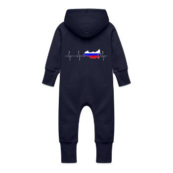 Russland heartbeat - Baby Bio Sweat Overall mit Kapuze - Navy - Hinten