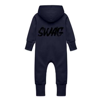 butin - Grenouillère à capuche bio en molleton Bébé - marine - Dos