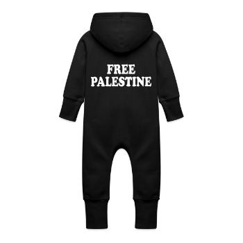 Free palestine - Baby Organic Sweat Overalls With Hood - vanilla - Back