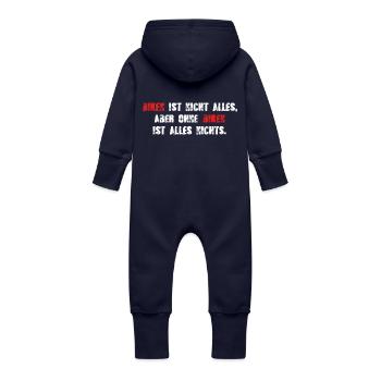 Ohne Biken ist alles nichts - Baby Bio Sweat Overall mit Kapuze - Navy - Hinten