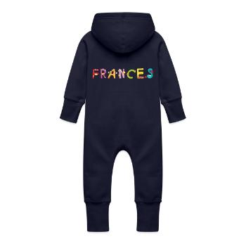 Frances - Baby Bio Sweat Overall mit Kapuze - Navy - Hinten