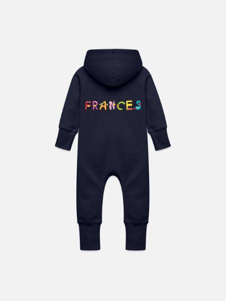 Frances - Grenouillère à capuche bio en molleton Bébé - marine