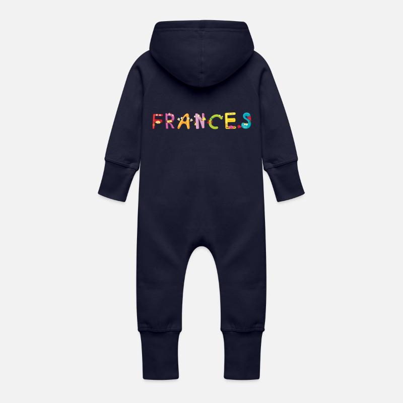 Frances - Grenouillère à capuche bio en molleton Bébé - marine