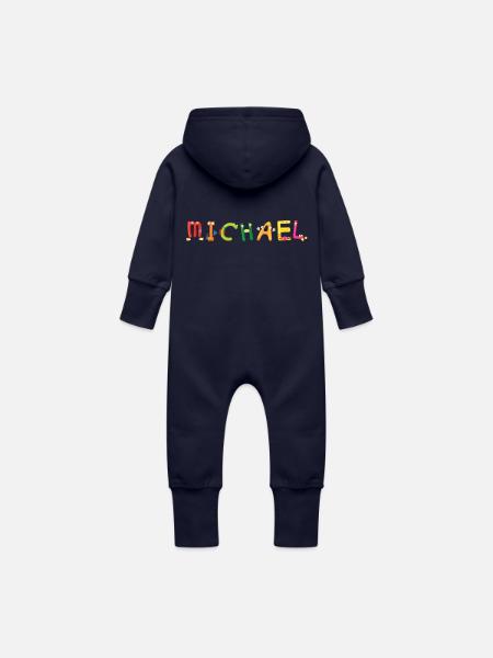 Michael - Grenouillère à capuche bio en molleton Bébé - marine