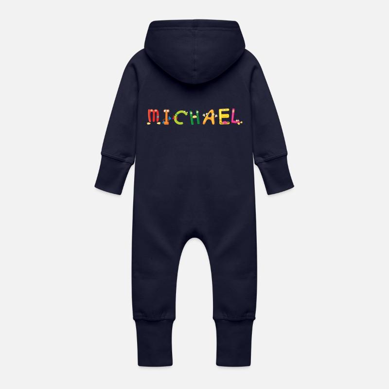 Michael - Grenouillère à capuche bio en molleton Bébé - marine