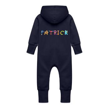 Patrick - Baby Bio Sweat Overall mit Kapuze - Navy - Hinten