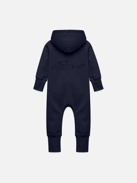 Auto - Baby Bio Sweat Overall mit Kapuze - Navy