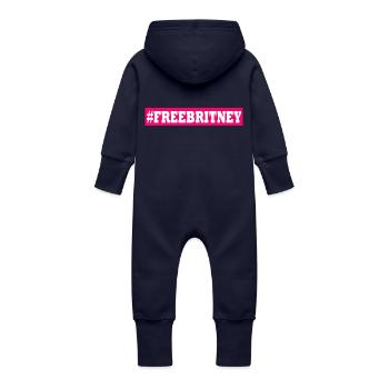 free britney - Baby Organic Sweat Overalls With Hood - navy - Back