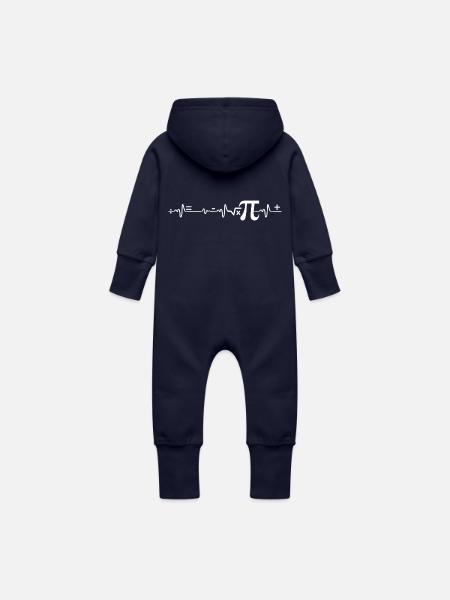 Mathematiker Heartbeat - Baby Bio Sweat Overall mit Kapuze - Navy