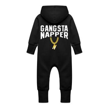 Baby Kleinkind lustig - Baby Bio Sweat Overall mit Kapuze - Vanille-Milchshake - Hinten