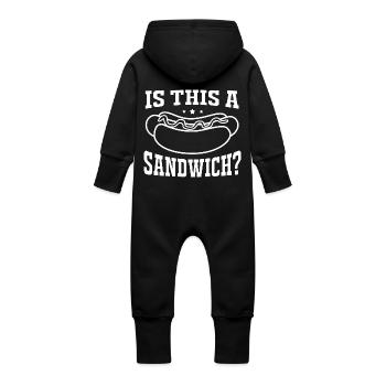 Hot Dog Snack - Baby Organic Sweat Overalls With Hood - vanilla - Back