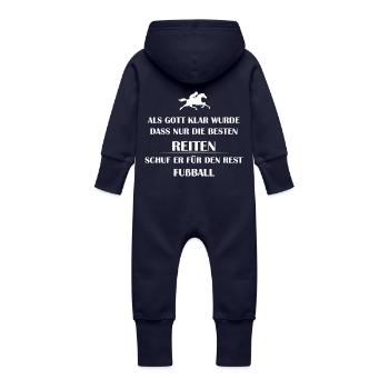 Reiten können nur die Besten - Baby Bio Sweat Overall mit Kapuze - Navy - Hinten