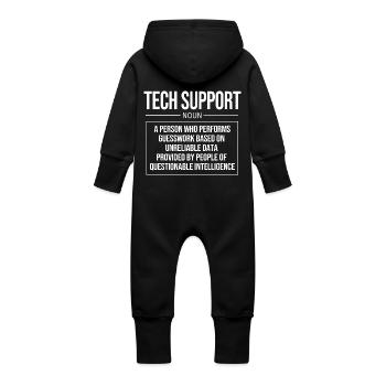 Tech Support - Baby Organic Sweat Overalls With Hood - vanilla - Back