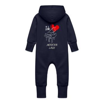 Liebe Modern Jazz - Baby Bio Sweat Overall mit Kapuze - Navy - Hinten