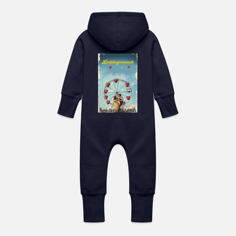 Personne préférée 2.0 - Grenouillère à capuche bio en molleton Bébé - marine