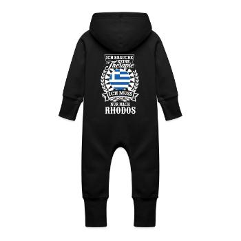 Rhodos Sehnsucht – Urlaub statt Therapie - Baby Bio Sweat Overall mit Kapuze - Vanille-Milchshake - Hinten