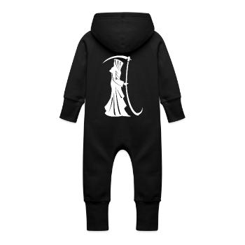 Grim Reaper, Reaper - Baby Organic Sweat Overalls With Hood - vanilla - Back