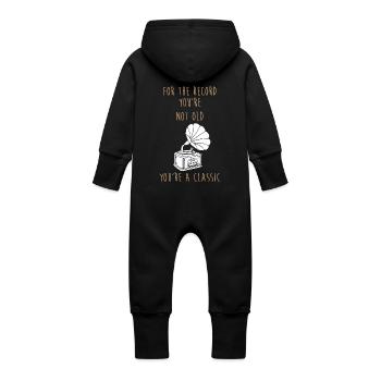 Vinyl - Baby Organic Sweat Overalls With Hood - vanilla - Back