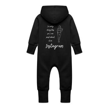 I m only doing this - Instagram - Baby Organic Sweat Overalls With Hood - vanilla - Back