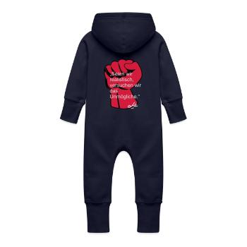 "Seien wir realistisch, Che Ernesto Guevara - Baby Bio Sweat Overall mit Kapuze - Navy - Hinten