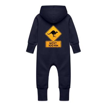 panneau de signalisation de l'australie kangoo - Grenouillère à capuche bio en molleton Bébé - marine - Dos