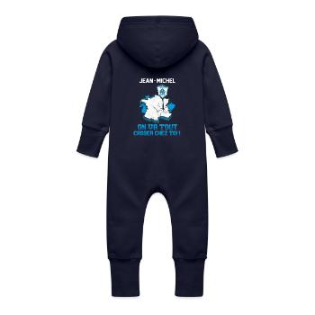 Wir sind alle CASSER zu Hause - Baby Bio Sweat Overall mit Kapuze - Navy - Hinten