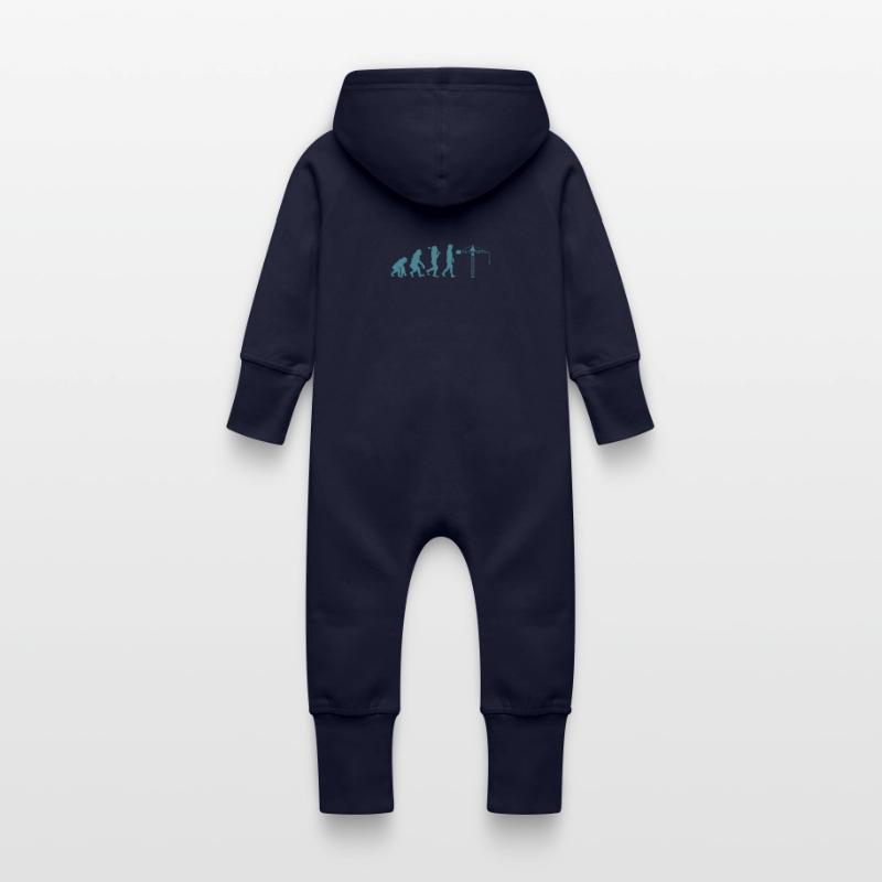 Crane operator Evolution Baby Organic Sweat Overalls With Hood