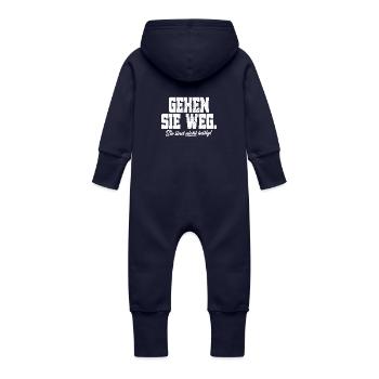 Gehen Sie Weg Sie Sind Nicht Lustig Joke Sarkasmus - Baby Bio Sweat Overall mit Kapuze - Navy - Hinten