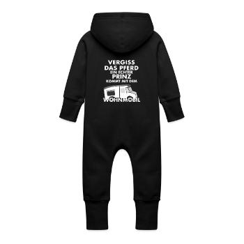Forget the horse - Prince comes with camper - Baby Organic Sweat Overalls With Hood - vanilla - Back