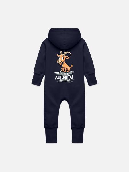 Bock auf Metal - Baby Bio Sweat Overall mit Kapuze - Navy
