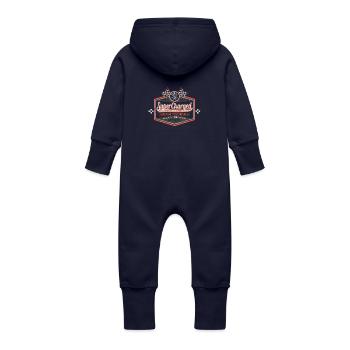 Super Charged - Baby Organic Sweat Overalls With Hood - navy - Back