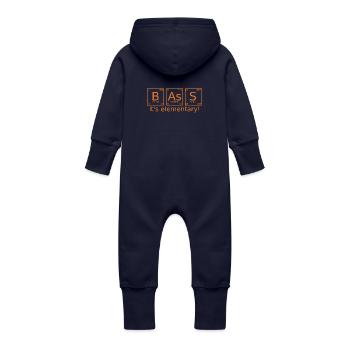 Eléments basse - Grenouillère à capuche bio en molleton Bébé - marine - Dos