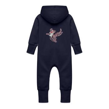 Goldfisch - Baby Bio Sweat Overall mit Kapuze - Navy - Hinten