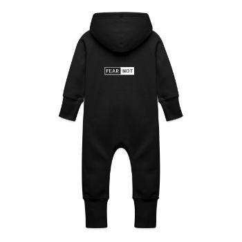 ne crains pas dans la barre - Grenouillère à capuche bio en molleton Bébé - vanille - Dos