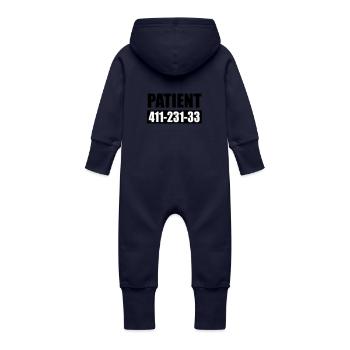 patient 666 - Baby Organic Sweat Overalls With Hood - navy - Back